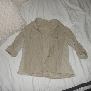 button down 3/4 sleeve